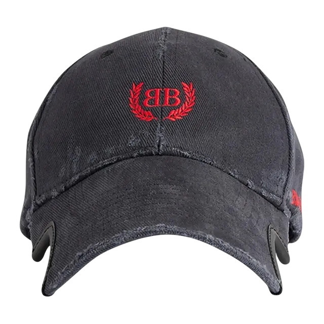 Balenciaga Baseball Cap Faded Wash Black/Red — Authentic Balenciaga in stock at CLZTURE