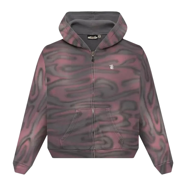 Hellstar Classic Logo Airbrush Zip-Up Hoodie Pink — Authentic at CLZTURE