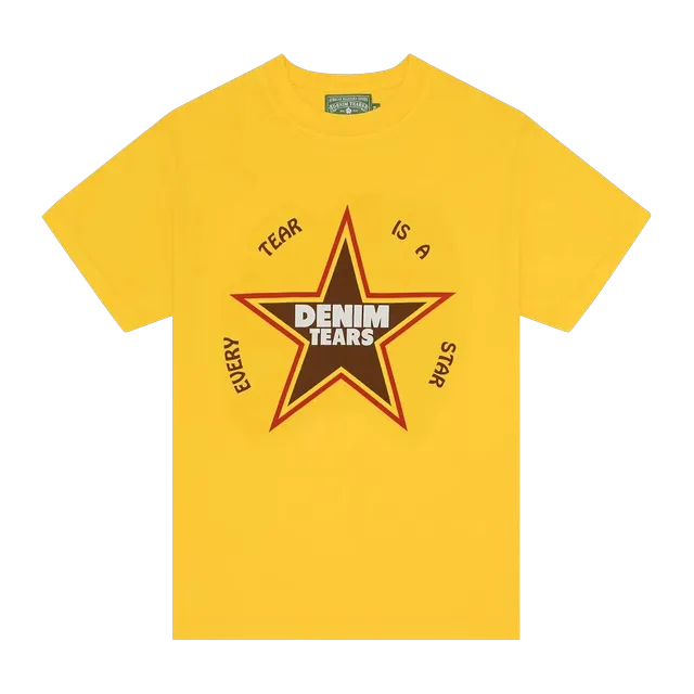 Denim Tears Every Tear Is a Star T-Shirt Yellow — Authentic Denim Tears in stock at CLZTURE