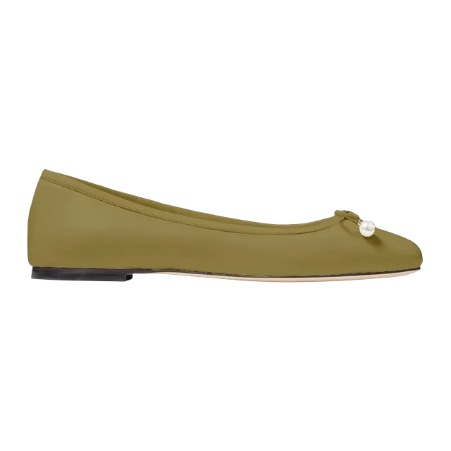 Jimmy Choo Elme Flat Green — Authentic Loafers & Flats at CLZTURE