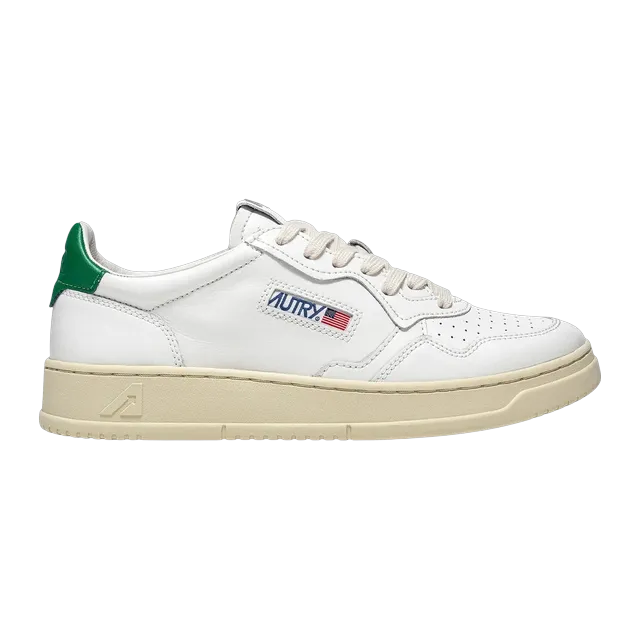 Autry Medalist Low White Green — Authentic Shoes & Footwear at CLZTURE
