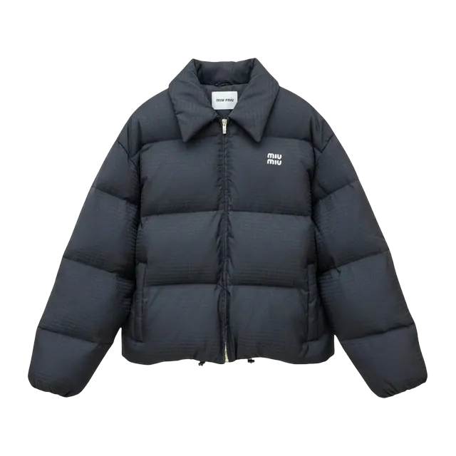 Miu Miu Puffer Jacket Monogram Logo Black — Authentic Jackets & Outerwear at CLZTURE