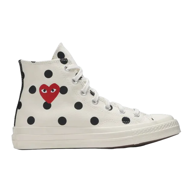 Converse Comme Des Garçons x Chuck Taylor All Star 70 Hi White Polka Dot — Authentic Shoes & Footwear at CLZTURE
