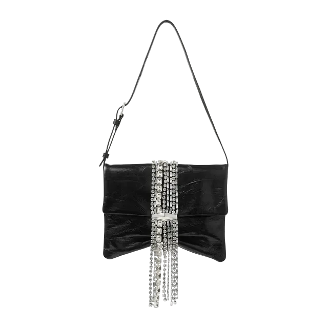 Jimmy Choo Zandra Shoulder Black — Authentic Clutches & Pouches at CLZTURE