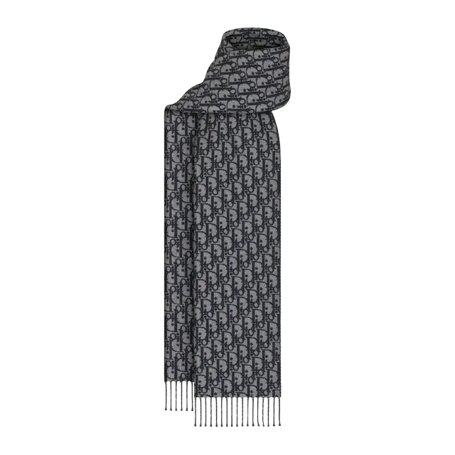 Dior Scarf Double Face Oblique Grey — Authentic Accessories at CLZTURE