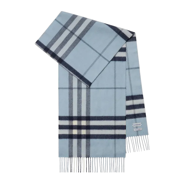 Burberry Scarf Cachemire Check Blue — Authentic at CLZTURE