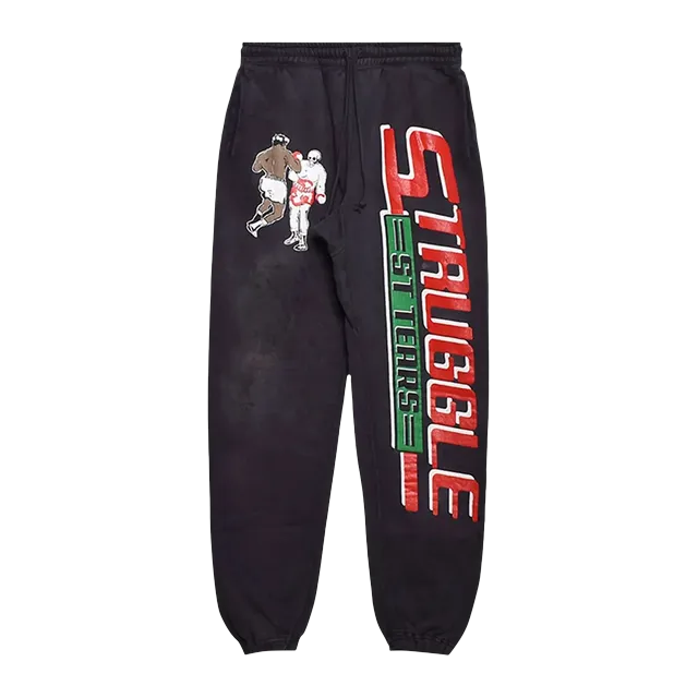 Denim Tears Saint Michael Struggle Sweatpants Black — Authentic Pants & Trousers at CLZTURE