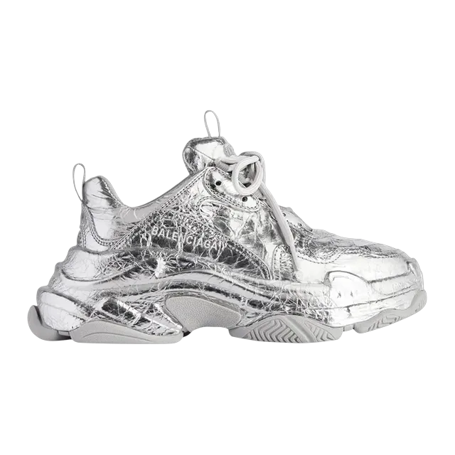 Balenciaga Triple S Silver Metallic Arena — Authentic Shoes & Footwear at CLZTURE