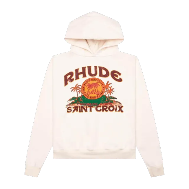 Rhude Saint Croix Hoodie Vintage White — Authentic Hoodies & Sweats at CLZTURE
