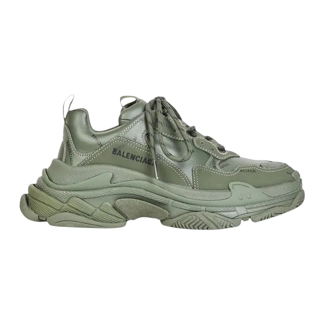 Balenciaga Triple S Allover Logo Dark Green — Authentic Shoes & Footwear at CLZTURE