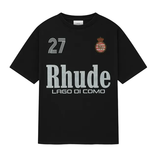 Rhude Como Racing T-Shirt Black — Authentic Rhude in stock at CLZTURE