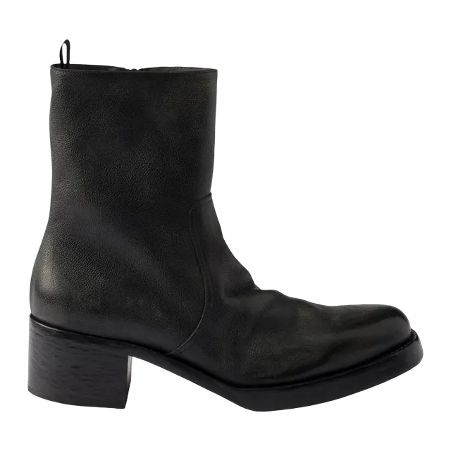 Prada Leather Booties Black — Authentic Prada in stock at CLZTURE