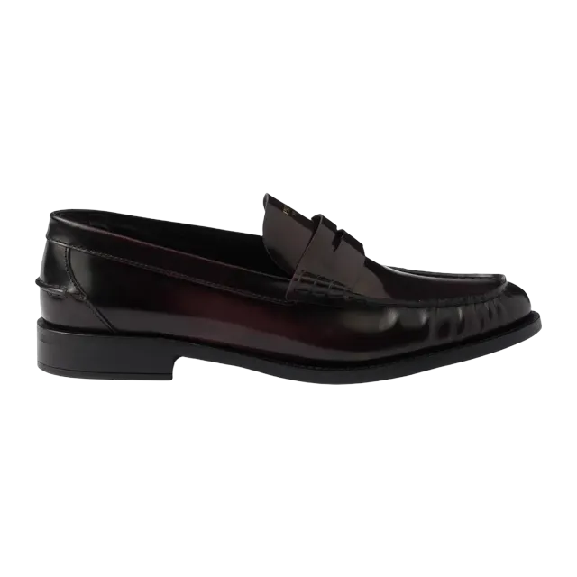 Prada Brushed Leather Loafers Black — Authentic Prada in stock at CLZTURE