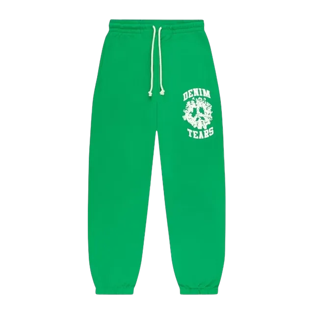 Denim Tears Denim University Sweatpants Green — Authentic Pants & Trousers at CLZTURE