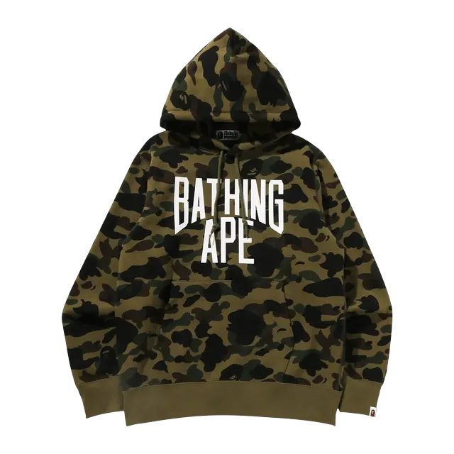 BAPE 1St Camo Pullover Hoodie Green — Authentic Bape in stock at CLZTURE