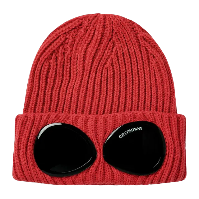 C.P. Company Goggle Beanie Red — Authentic Accessories at CLZTURE