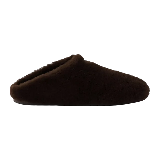 Prada Shearling Mules Brown — Authentic Prada in stock at CLZTURE