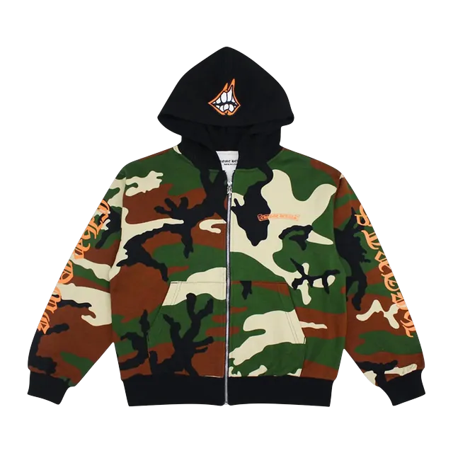 Chrome Hearts Matty Boy Caution Zip Up Hoodie Camo — Authentic Hoodies & Sweats at CLZTURE