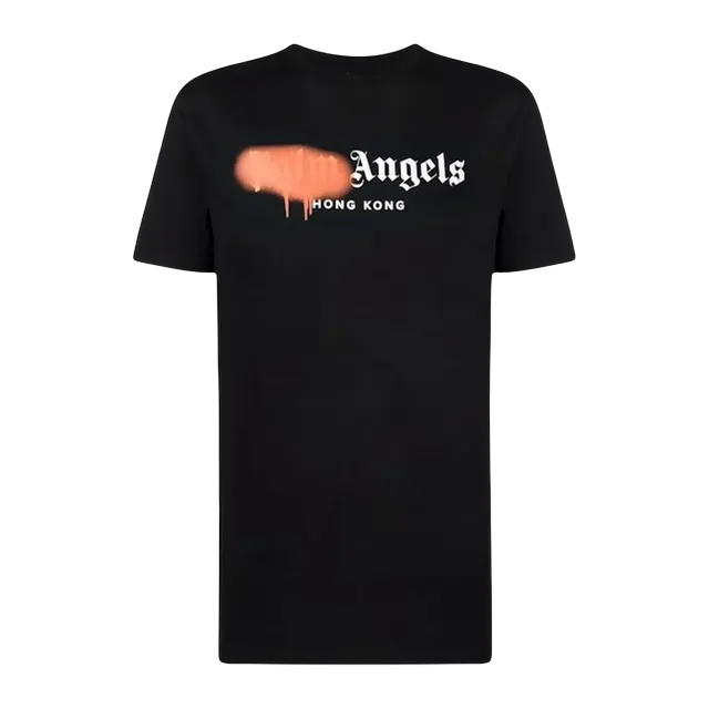 Palm Angels Hong Kong Sprayed Logo Black — Authentic T-Shirts at CLZTURE
