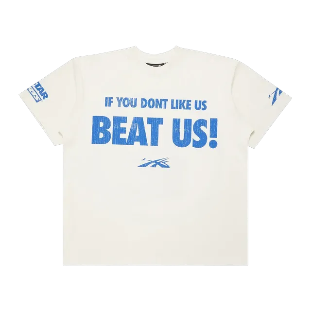 Hellstar Beat Us! T-Shirt White/Blue — Authentic Hellstar in stock at CLZTURE