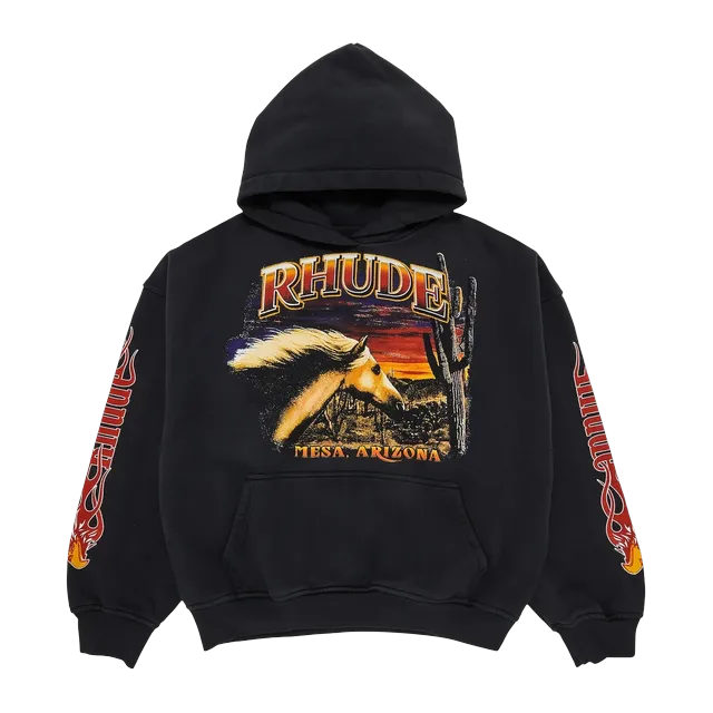 Rhude Mesa Stallion Hoodie Black — Authentic Hoodies & Sweats at CLZTURE