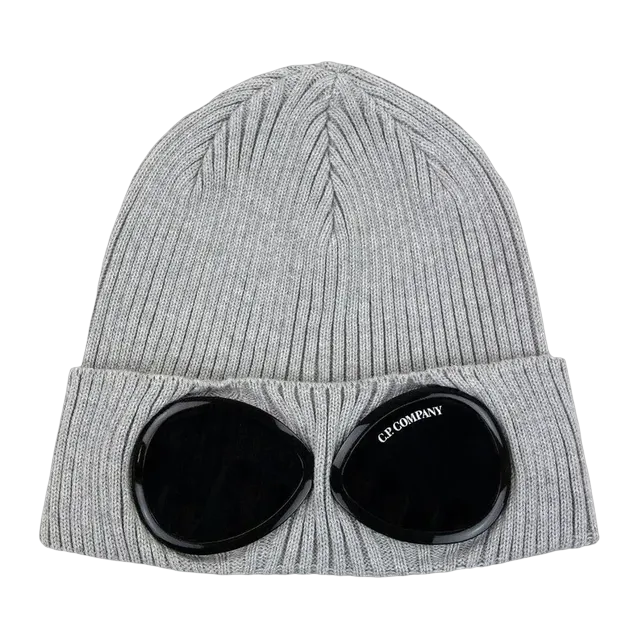 C.P. Company Goggle Beanie Grey Melange — Authentic Accessories at CLZTURE