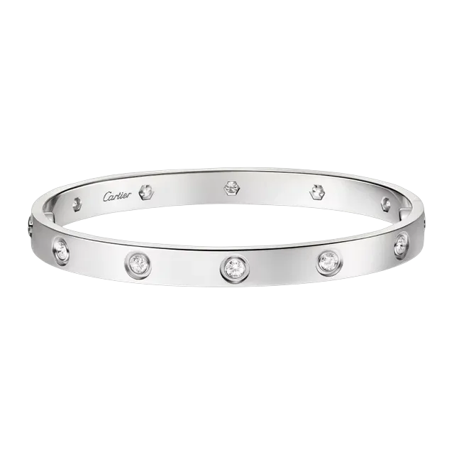 Cartier Bracelet Love Classique 10 Diamants Silver — Authentic Jewelry at CLZTURE