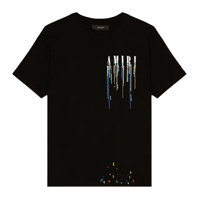 Amiri Paint Drip Core Logo T-Shirt Black — Authentic T-Shirts at CLZTURE