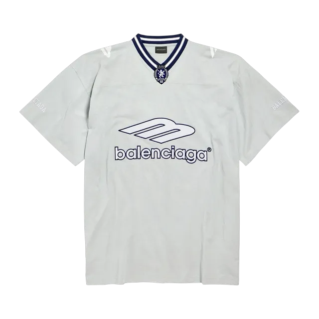 Balenciaga T-Shirt V-Neck 3B Football White — Authentic T-Shirts at CLZTURE