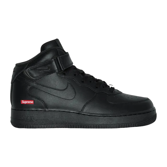 Supreme x Air Force 1 Mid Box Logo – Triple Black — Authentic Shoes & Footwear at CLZTURE