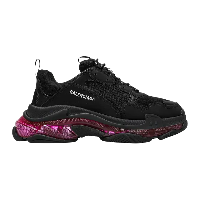 Balenciaga Triple S Clear Sole Black Pink Neon — Authentic Shoes & Footwear at CLZTURE