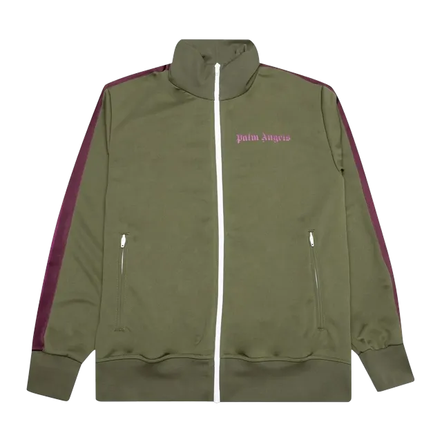 Palm Angels Classic Logo Track Olive — Authentic Jackets & Outerwear at CLZTURE