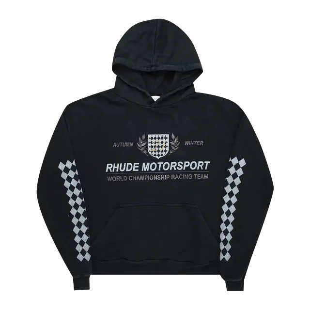 Rhude Motor Crest Hoodie Black — Authentic Hoodies & Sweats at CLZTURE