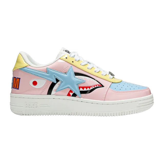 BAPE Bapesta Low M1 Shark Face – Pink — Authentic Shoes & Footwear at CLZTURE