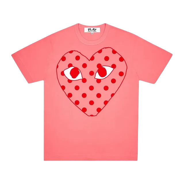 Comme des Garçons Play Pastelle Polka Dot Logo T-Shirt Pink — Authentic T-Shirts at CLZTURE