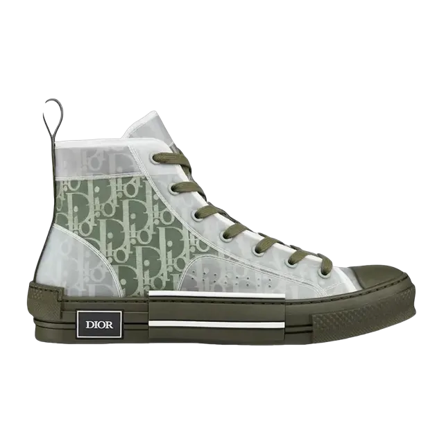 Dior Sneakers B23 Haute Oblique Olive — Authentic Shoes & Footwear at CLZTURE