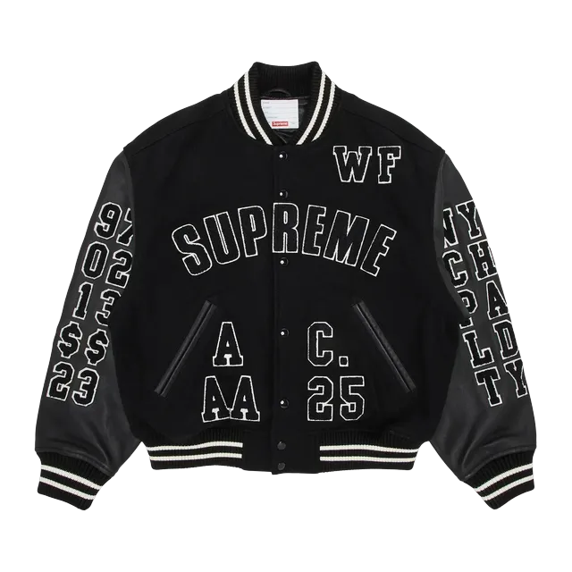 Supreme Praises Varsity Jacket Black — Authentic Jackets & Outerwear at CLZTURE