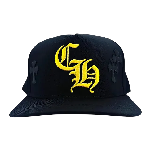 Chrome Hearts Cross Patch Baseball Hat Black/Yellow — Authentic Chrome Hearts in stock at CLZTURE