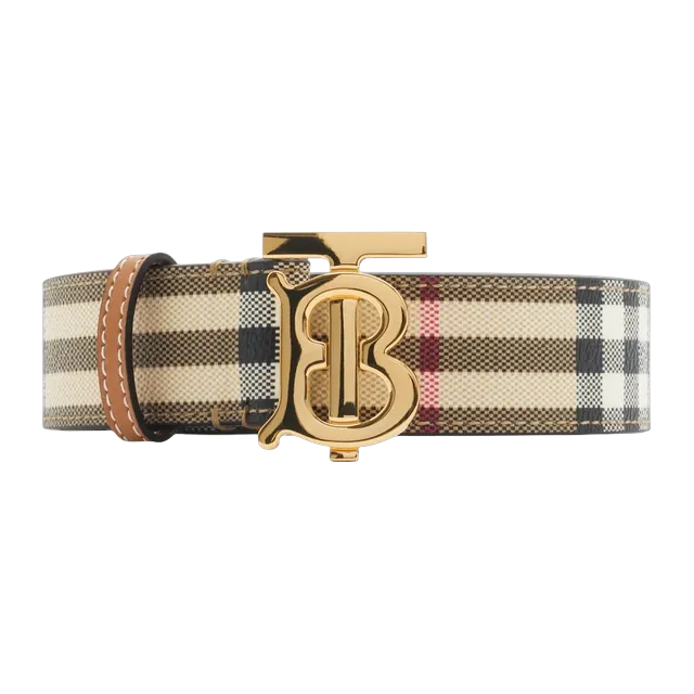 Burberry Belt Tb Check Neutral — Authentic Accessories at CLZTURE