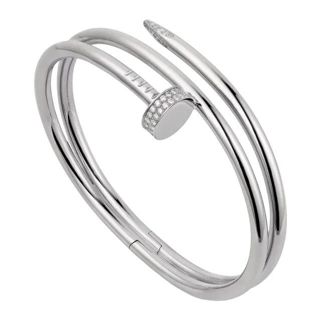 Cartier Bracelet Juste Un Clou Double Diamants Silver — Authentic Jewelry at CLZTURE
