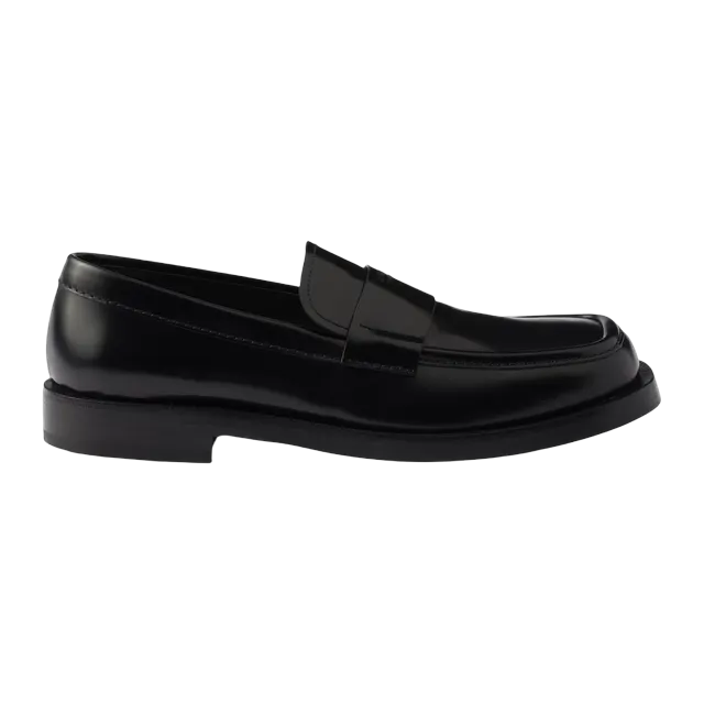 Prada Brushed Leather Loafers Black — Authentic Prada in stock at CLZTURE