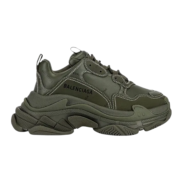 Balenciaga Triple S Allover Logo Khaki — Authentic Shoes & Footwear at CLZTURE