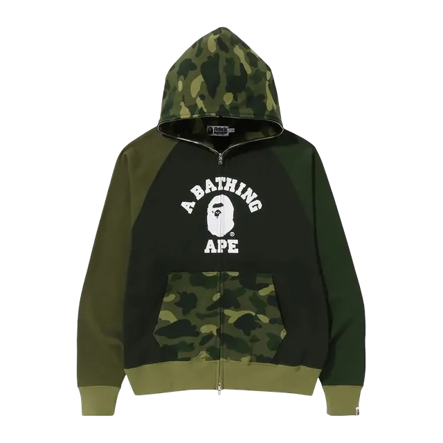 BAPE Color Camo Relaxed Fit Full Zip Hoodie Green — Authentic Hoodies & Sweats at CLZTURE