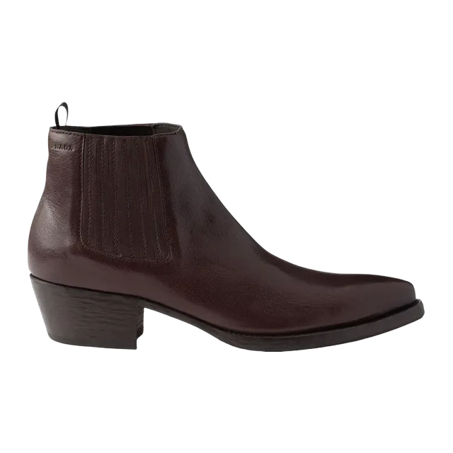 Prada Leather Chelsea Brown — Authentic Prada in stock at CLZTURE