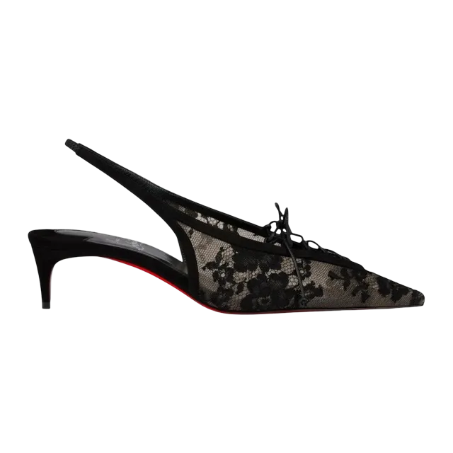 Christian Louboutin Km Lace Sling 45Mm Black — Authentic Christian Louboutin in stock at CLZTURE
