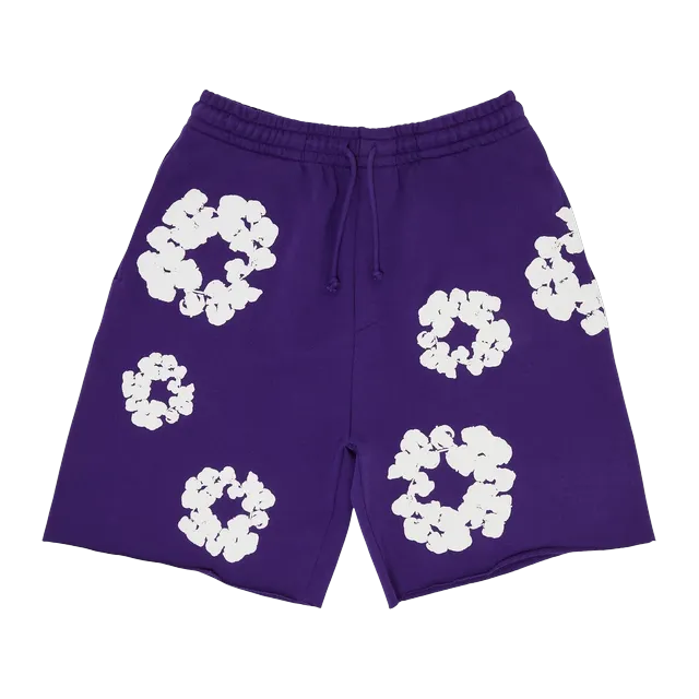 Denim Tears The Cotton Wreath Shorts Purple — Authentic Denim Tears in stock at CLZTURE