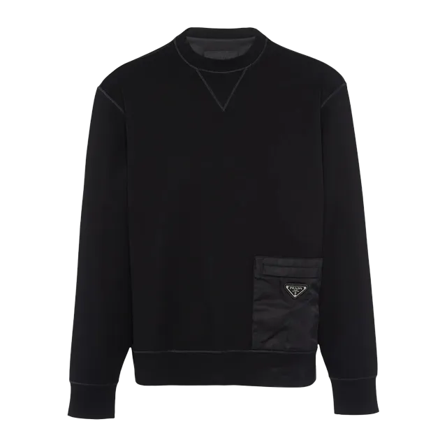 Prada Sweatshirt-Shirt Tissu Technique Black — Authentic Prada in stock at CLZTURE