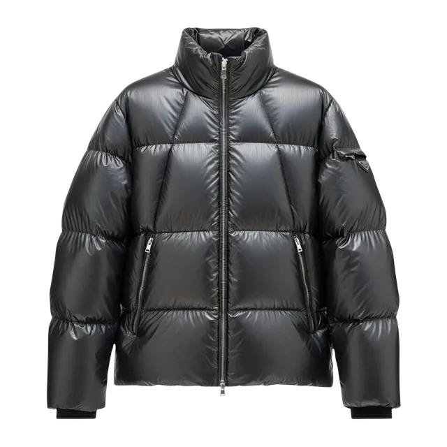 Prada Puffer Jacket Nylon Grey — Authentic Jackets & Outerwear at CLZTURE