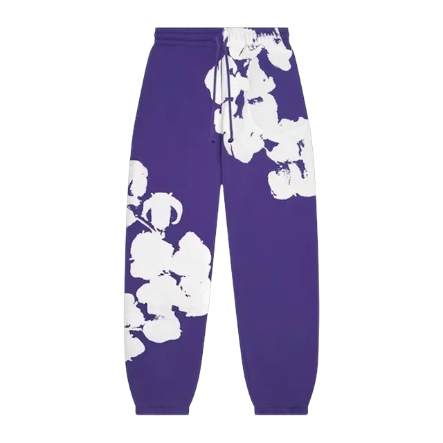 Denim Tears Big Cotton Wreath Sweatpants Purple — Authentic Pants & Trousers at CLZTURE