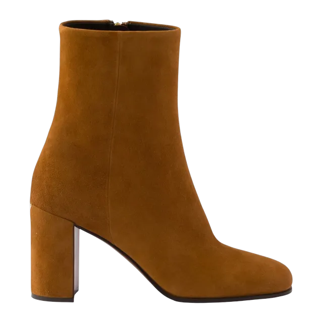 Prada Suede Booties Brown — Authentic Prada in stock at CLZTURE